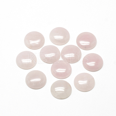Natural Rose Quartz Cabochons X-G-R416-10mm-48-1