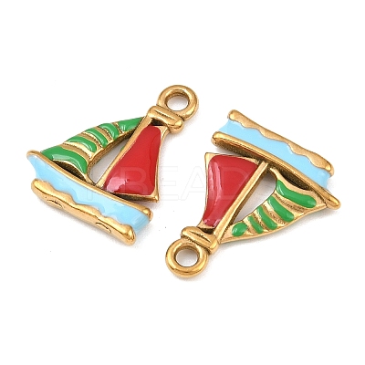304 Stainless Steel Enamel Pendants STAS-C150-01N-1