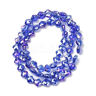 Electroplate Transparent Glass Beads Strands GL-CBA7A17-02A-10-1