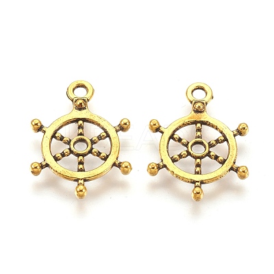 Tibetan Style Alloy Helm Pendants X-TIBEP-S257-AG-LF-1