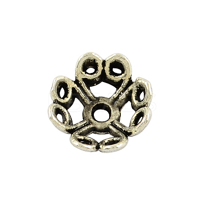 Tibetan Style Alloy 4-Petal Bead Caps LS-TIBE-0561-AS-LF-1