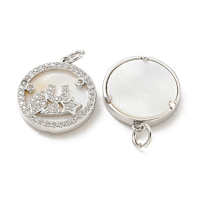 Brass Micro Pave Clear Cubic Zirconia Pendants KK-L211-018P-02-1
