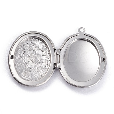 Tarnish Resistant 316 Stainless Steel Locket Pendants STAS-O132-02P-1