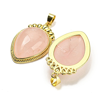 Natural Rose Quartz Pendants G-F760-02A-03G-1