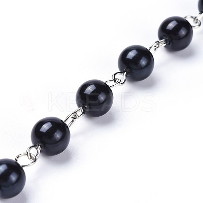 Handmade Dyed Glass Pearl Beaded Chains AJEW-JB00486-05-1