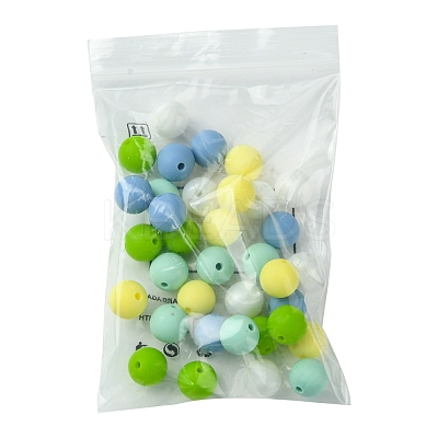 35Pcs Food Grade Eco-Friendly Silicone Focal Beads SIL-FS0001-22E-1