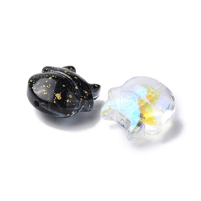 50Pcs 10 Style Transparent Spray Painted Glass Beads DGLA-FS0001-03-1