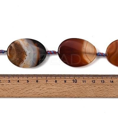 Natural Banded Agate Beads Strands G-P605-L02-10-1