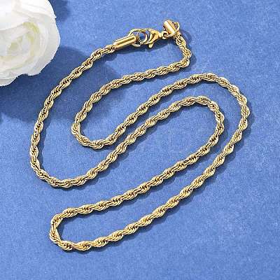 304 Stainless Steel Rope Chain Necklaces NJEW-F226-03G-05-1