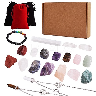 DIY Chakra Gemstone Bracelet Necklace Making Kit DIY-SZ0008-04-1