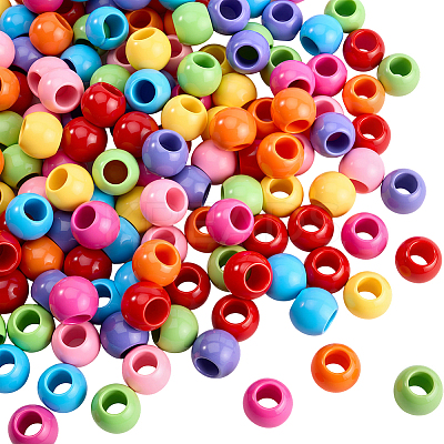 200Pcs Opaque Acrylic Beads SACR-SP0001-35A-1