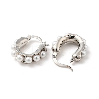 ABS Imitation Pearl Beaded Thick Hoop Earrings EJEW-F288-03P-1