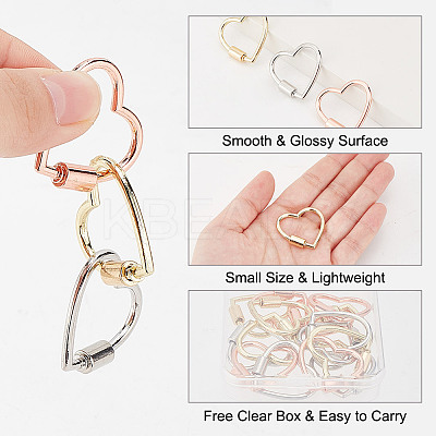 15Pcs 3 Colors Alloy Screw Carabiner Lock Charms FIND-AN0001-12-1