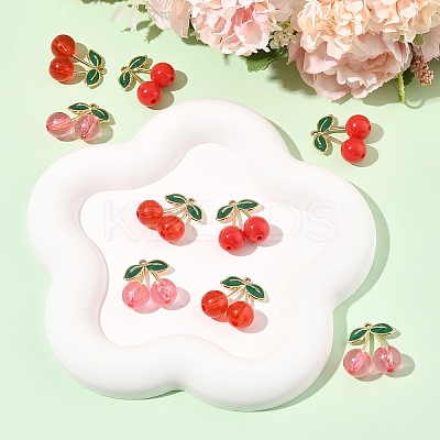 9Pcs 3 Styles Acrylic & Alloy Enamel Pendants ENAM-FS0004-72-1