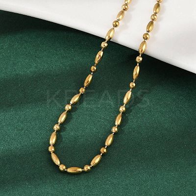 2.5MM 304 Stainless Steel Round Oval Link Chain Necklaces LS-NJEW-M110-01G-1