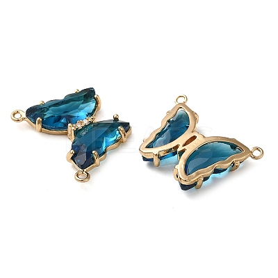 Brass Pave Faceted Glass Connector Charms FIND-Z020-03P-1