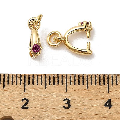 Brass Micro Pave Cubic Zirconia Cup Pearl Peg Bails Pin Pendants KK-S397-06D-1