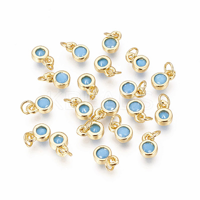 Brass with Single Cubic Zirconia Charms X-ZIRC-F095-03G-1
