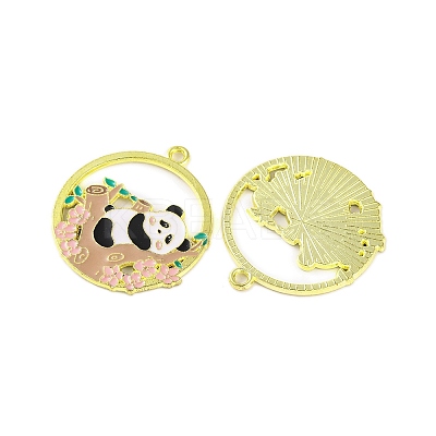 Golden Plated Alloy Enamel Pendants ENAM-Z017-08G-01-1