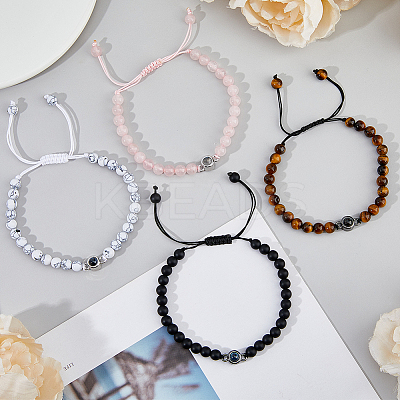 4Pcs 4 Styles I Love You in 100 Languages Projection Bracelets Set BJEW-FI0001-03-1
