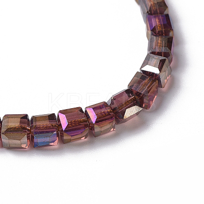 Electroplate Glass Braided Beaded Bracelets BJEW-JB04236-03-1