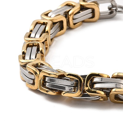 304 Stainless Steel Byzantine Chain Bracelets BJEW-D026-01GP-1