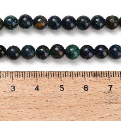 Natural Azurite Beads Strands G-Z110-C05-6mm-1