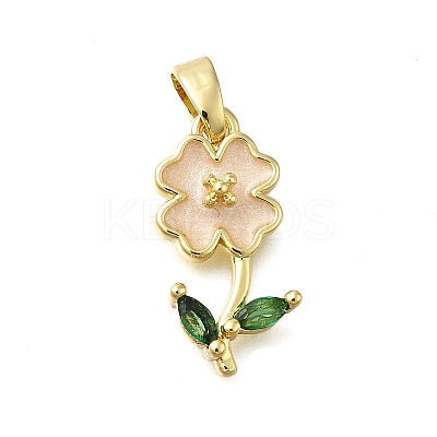 Brass Micro Pave Cubic Zirconia Pendants KK-V002-24G-02-1