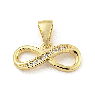 Brass Micro Pave Clear Cubic Zirconia Pendants ZIRC-P115-02G-1