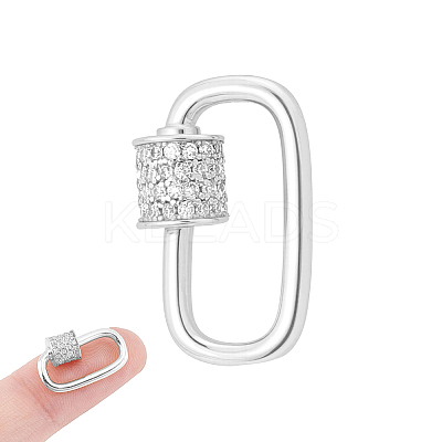 1Pc S925 Sterling Silver Screw Carabiner Lock Charms STER-NB0001-23P-1