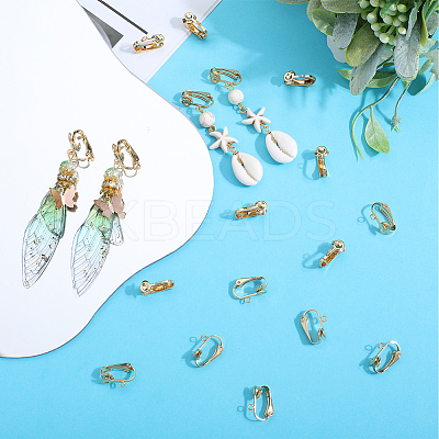 40Pcs 304 Stainless Steel Clip-on Earrings Findings STAS-SC0005-82G-1
