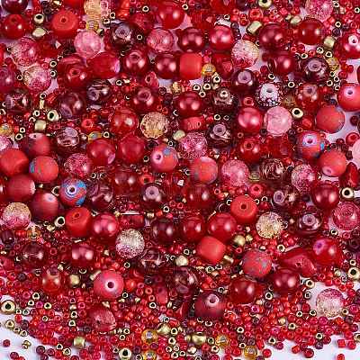 2 Bag Glass Round Beads Set JX547D-1