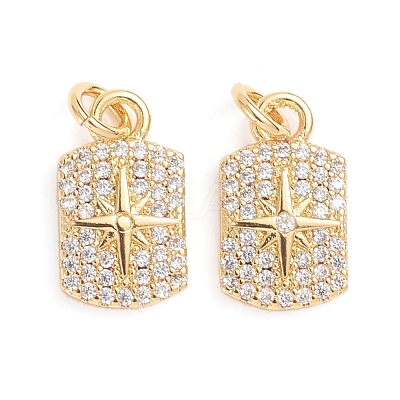 Brass Micro Pave Cubic Zirconia Pendants ZIRC-E164-31G-1