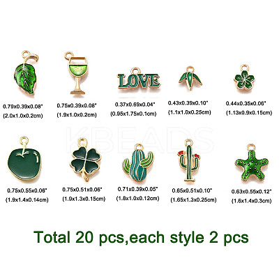 20Pcs 10 Styles Alloy Enamel Charms ENAM-FP0002-41-1