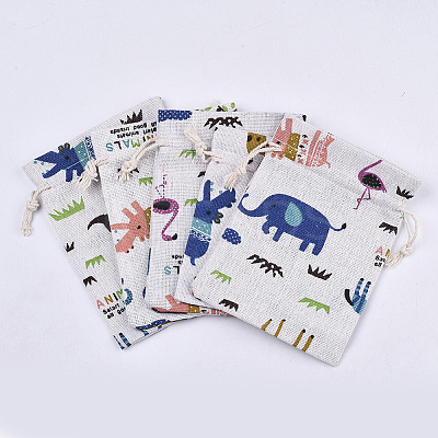 5Pcs Polycotton(Polyester Cotton) Packing Pouches Drawstring Bags ABAG-FP0001-05-1