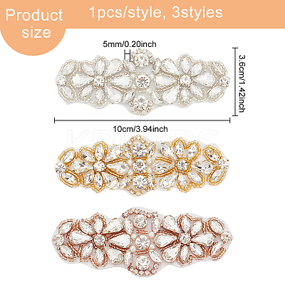 3Pcs 3 Colors Hotfix Rhinestone AJEW-FG0002-58-1