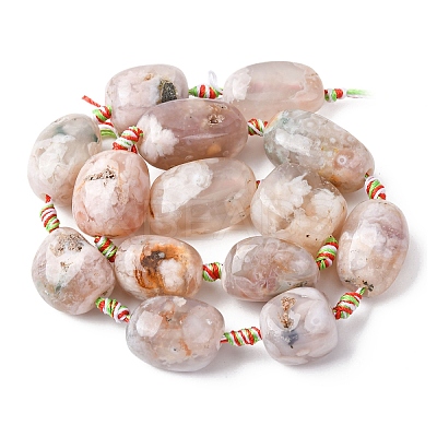 Natural Cherry Blossom Agate Beads Strands G-P605-B01-01-1