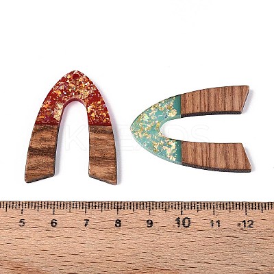 Opaque Resin and Walnut Wood Pendants RESI-T060-19M-1