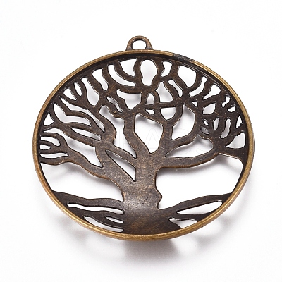 Tibetan Style Pendant Cabochon Settings TIBEP-A23210-AB-FF-1
