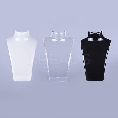 Organic Glass Necklace & Earring Standing Bust Displays NDIS-E006-2-1