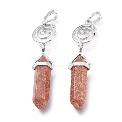 Synthetic Goldstone Pointed Big Pendants G-D0021-01P-11-1