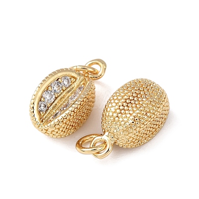 Brass Micro Pave Cubic Zirconia Charms KK-C143-33A-G-1