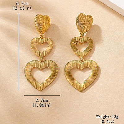 Heart Zinc Alloy Dangle Stud Earrings FS-WG20C8F-01-1