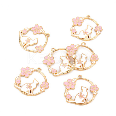 Eco-Friendly Alloy Enamel Pendants ENAM-T011-60-NR-1