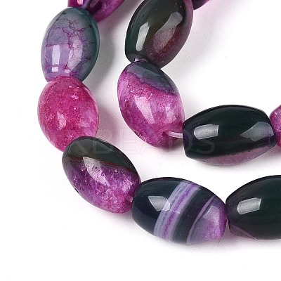 Dyed Natural Agate Beads Strands G-T144-51A-03-1