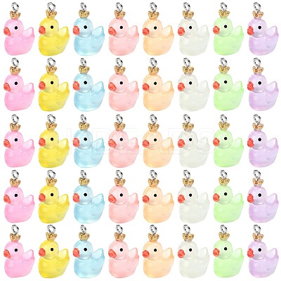 40Pcs 8 Colors Transparent Resin Pendants RESI-SZ0003-27-1
