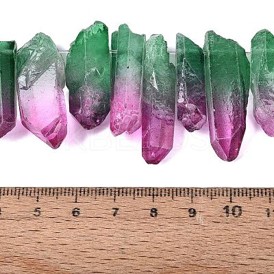 Two Tone Spray Painted Natural Quartz Crystal Points Beads Strands G-Q610-03H-1