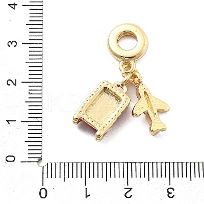 Rack Plating Brass Red Enamel European Dangle Charms LS-KK-Q017-20G-1
