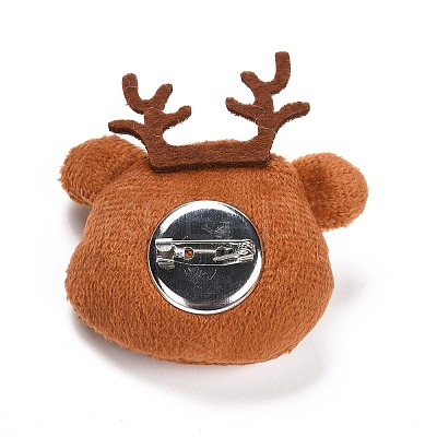 Christmas Deer Cotton & Non-Woven & Velvet Fabric Brooch LS-JEWB-A003-13-1
