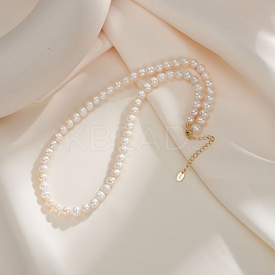 Potato Natural Freshwater Pearl Beaded Necklaces NJEW-G153-05G-1